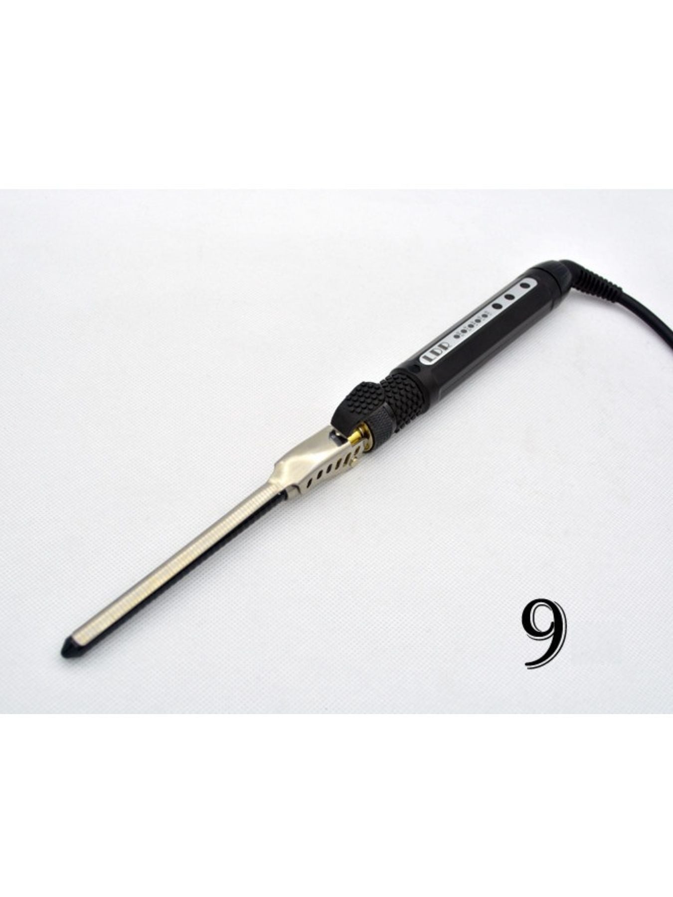 Trendsi 7mm adjustable temperature curling iron with European plug, featuring a sleek design for creating various curl styles.