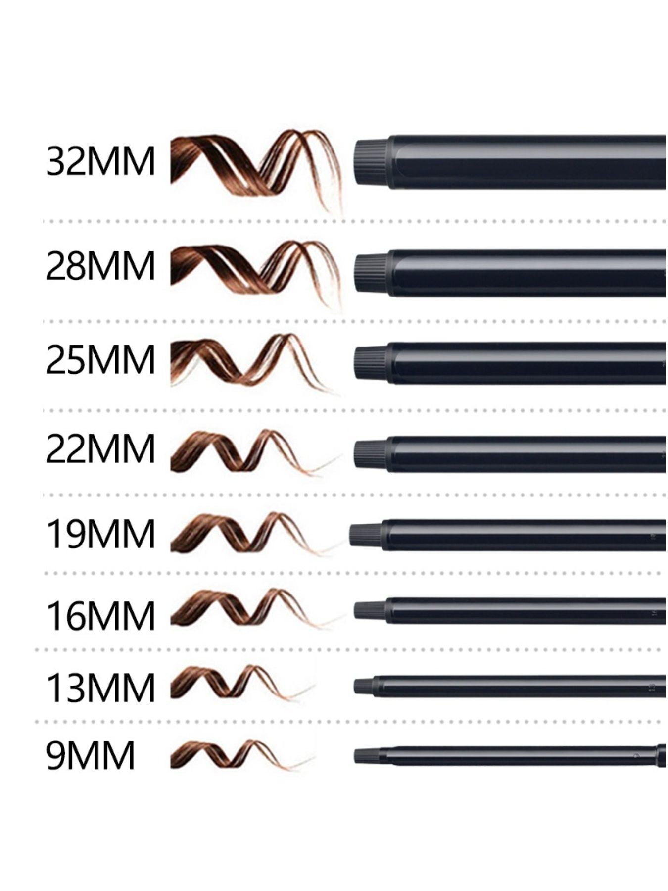 Trendsi adjustable temperature 9mm European plug curling iron with ceramic barrel for versatile styling.