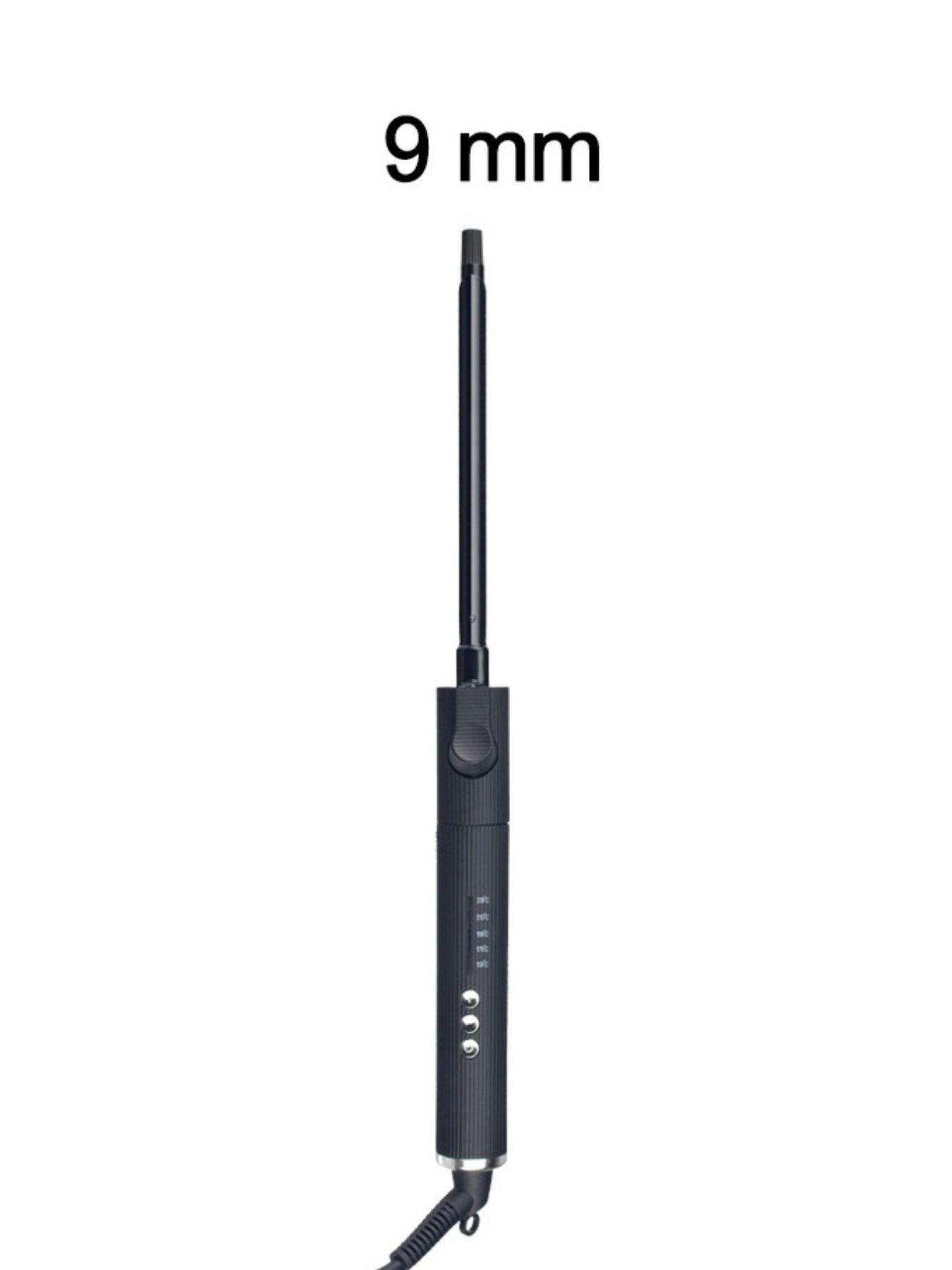 Trendsi adjustable temperature 9mm European plug curling iron with ceramic barrel for versatile hairstyling.