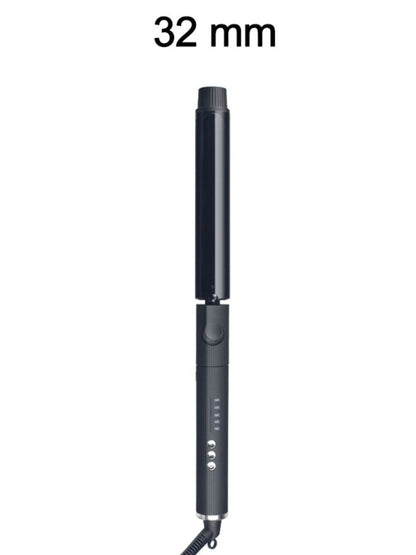 Trendsi adjustable temperature curling iron with 9mm barrel and European plug, showing a close-up of the heated barrel.