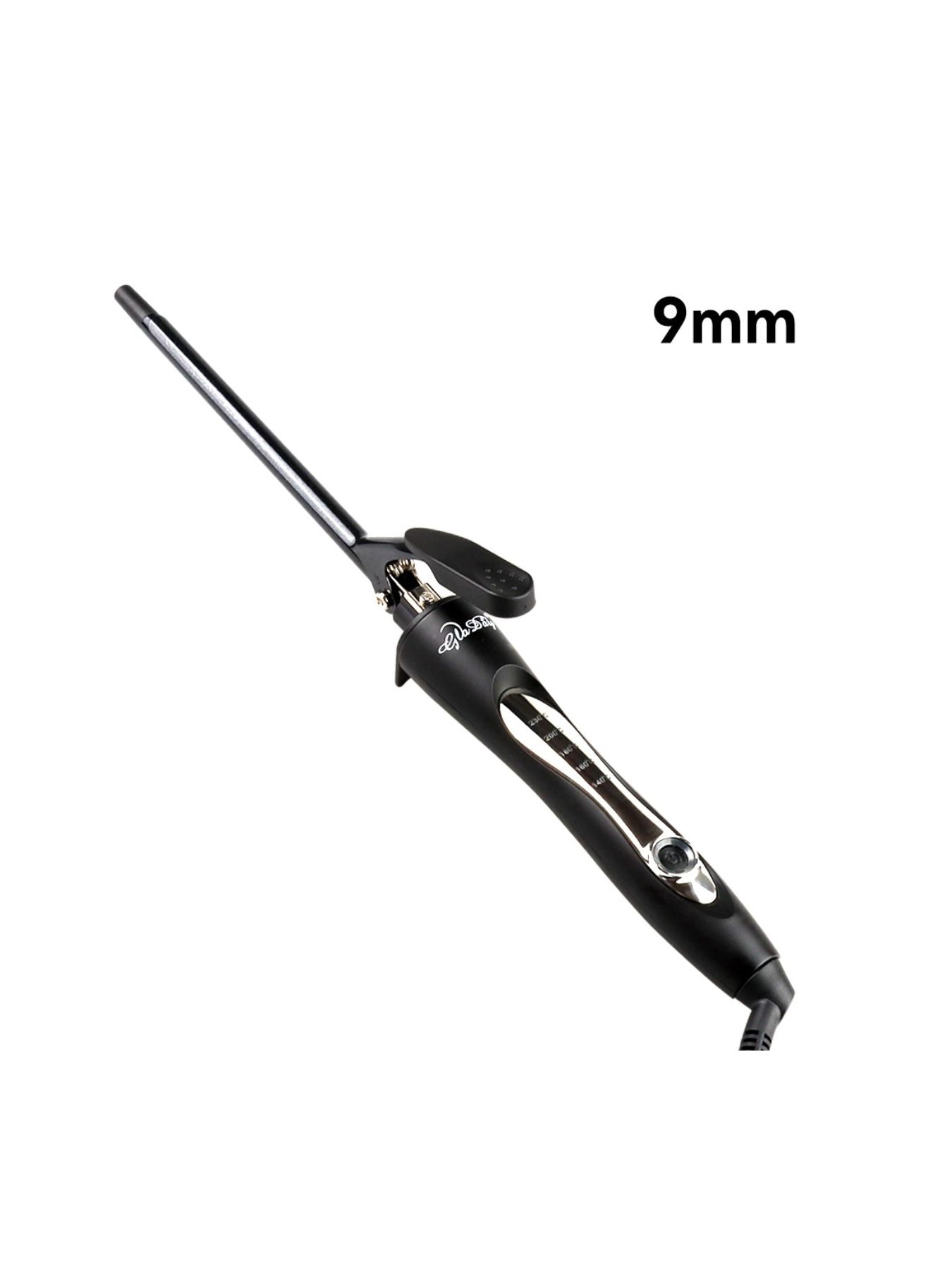 Trendsi 9mm adjustable temperature curling iron with European plug, featuring a sleek design for versatile hair curling.