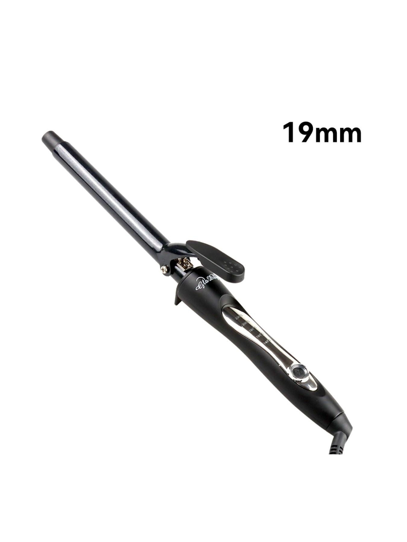 Trendsi 9mm adjustable temperature curling iron with European plug, showing the curling barrel and control settings.