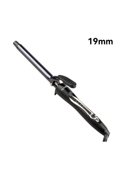 Trendsi 9mm adjustable temperature curling iron with European plug, showing the curling barrel and control settings.