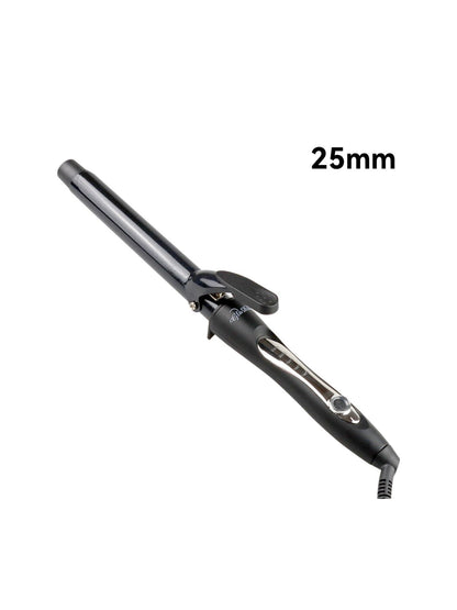 Trendsi adjustable temperature 9mm European plug curling iron with ceramic barrel for curling and styling hair.