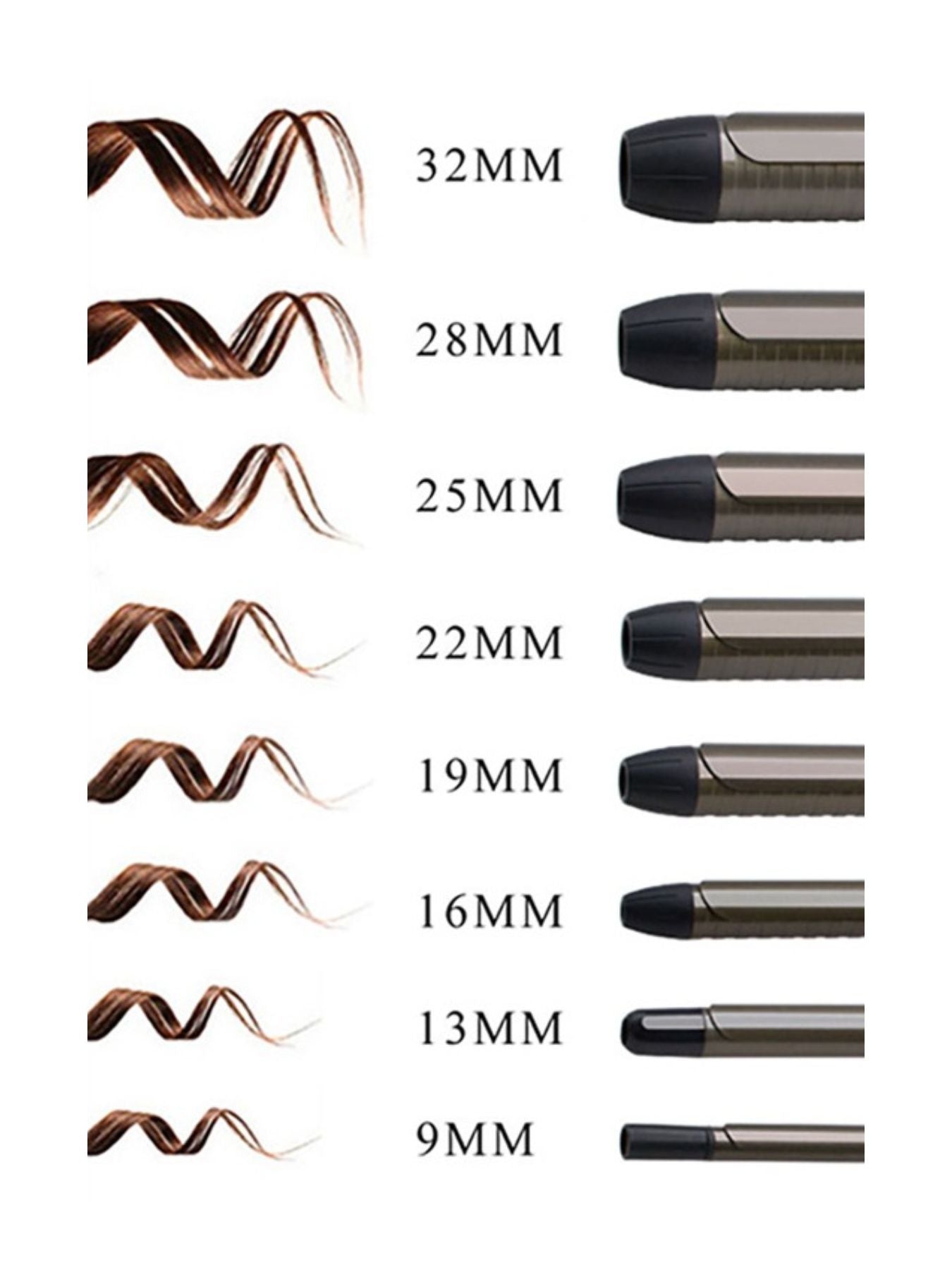 Trendsi 9mm fast heating curling iron with North American plug, showcasing a sleek black handle and curling barrel.