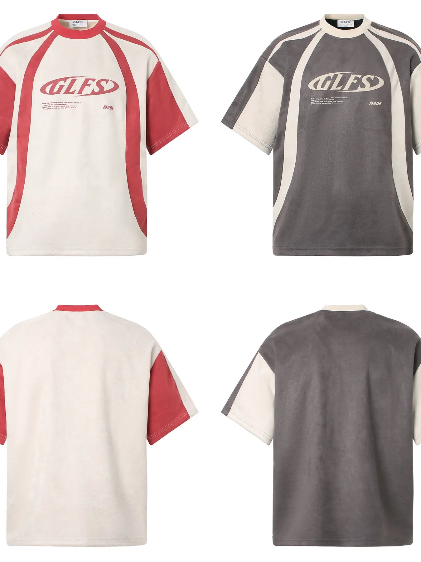Men's apricot raglan short sleeve T-shirt by Trendsi with contrasting sleeves and a casual fit, displayed on a plain background.