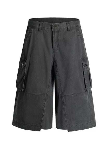 Men's apricot cargo shorts with multiple pockets, casual fit, and belt loops, perfect for outdoor and everyday wear.