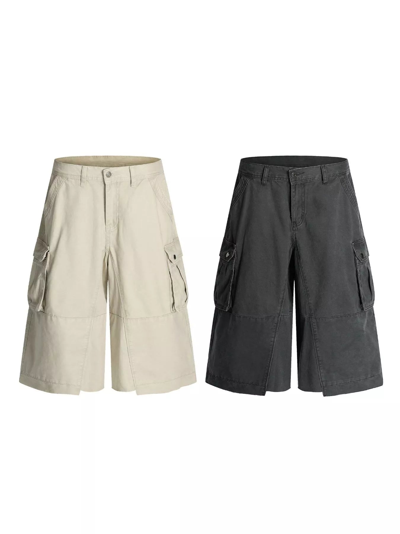 Men's apricot cargo shorts by Trendsi with multiple functional pockets, casual fit, perfect for outdoor and everyday wear.