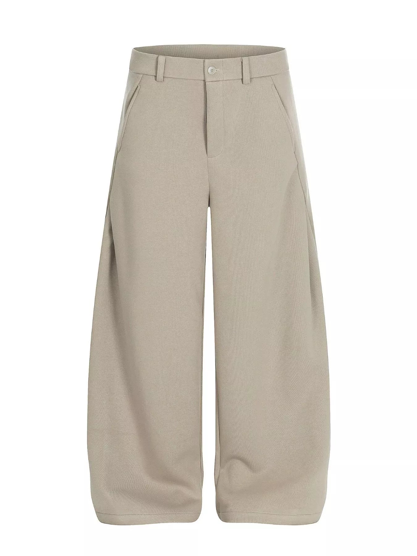 Men's wide-leg pants with pockets in apricot color, stylish and comfortable trendy men's casual wear by Trendsi.