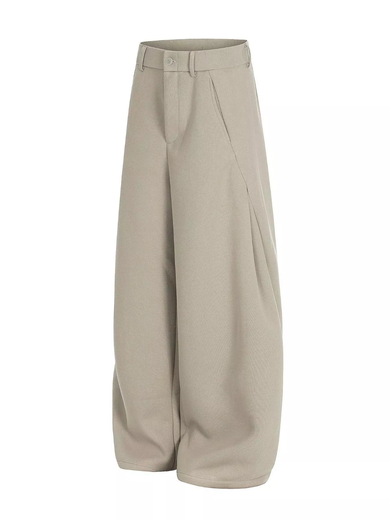 Men's wide leg pants with pockets by Trendsi in apricot, featuring a relaxed fit and casual style.