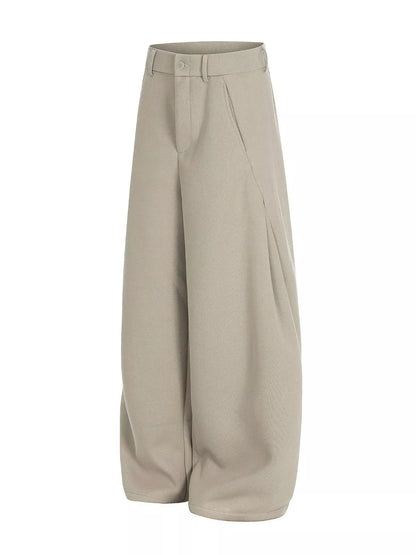 Men's wide leg pants with pockets by Trendsi in apricot, featuring a relaxed fit and casual style.