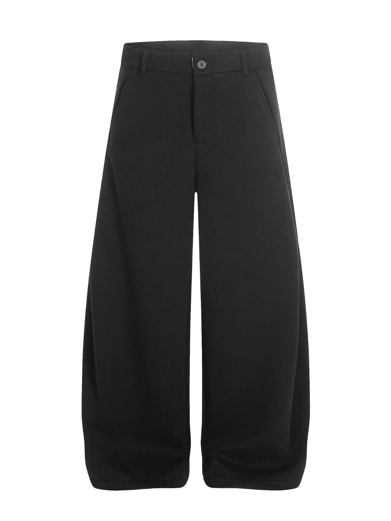 Men's wide leg pants with pockets in apricot color, featuring a relaxed fit and casual style by Trendsi.