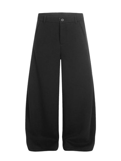 Men's wide leg pants with pockets in apricot color, featuring a relaxed fit and casual style by Trendsi.