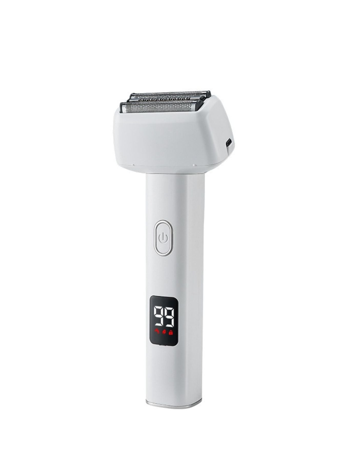 Army green rechargeable foil shaver with LED display and ergonomic design, perfect for a close, comfortable shave.