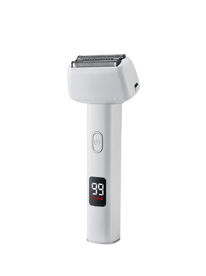 Army green rechargeable foil shaver with LED display and ergonomic design, perfect for a close, comfortable shave.