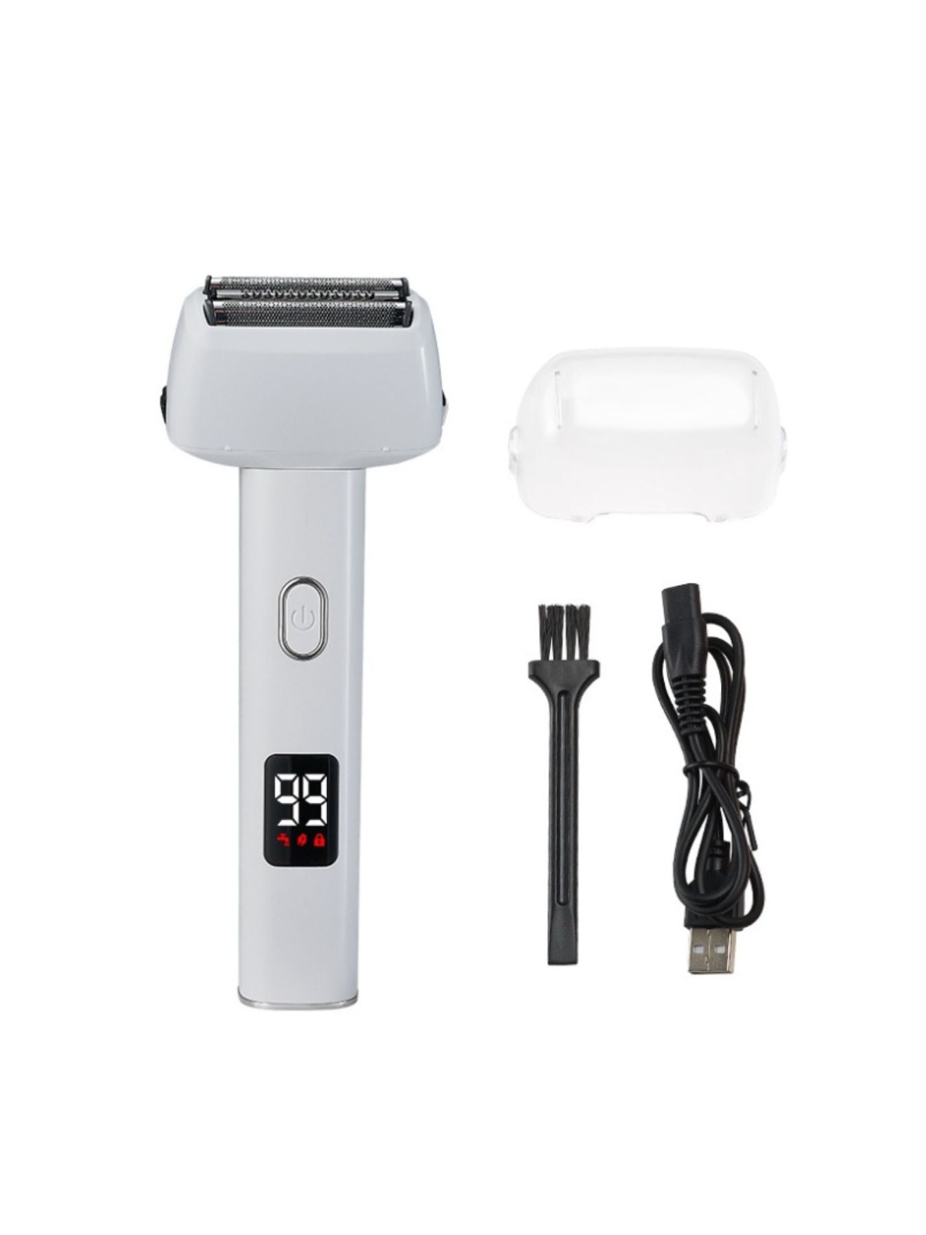 Trendsi rechargeable foil shaver with LED display in army green, compact and ergonomic for close shaving.