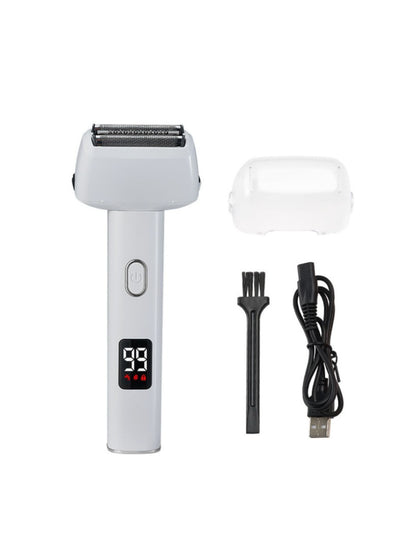 Trendsi rechargeable foil shaver with LED display in army green, compact and ergonomic for close shaving.