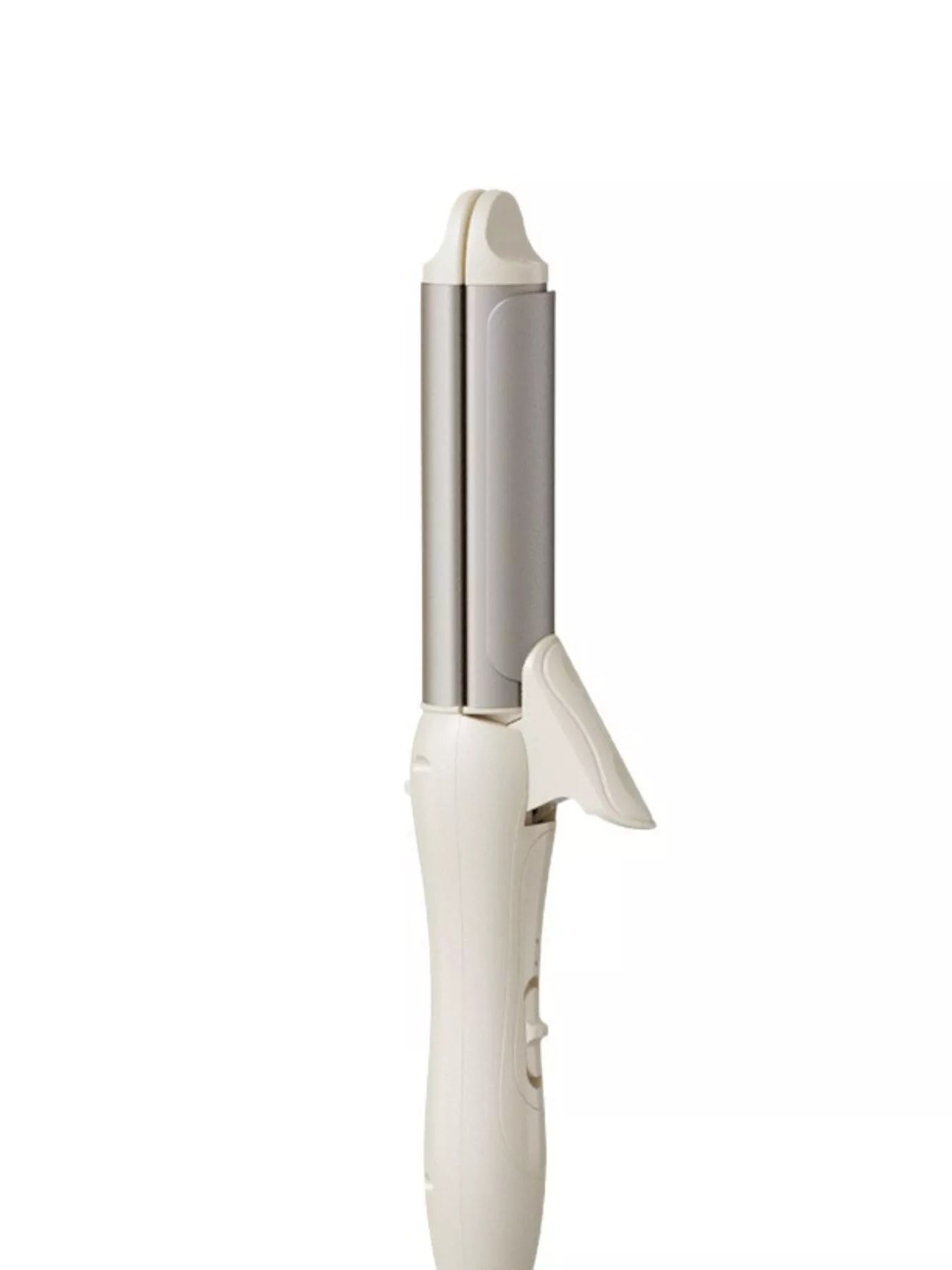 Beige 2-in-1 rotating hair curling iron by Trendsi with European plug, showing the curling barrel and rotating mechanism.