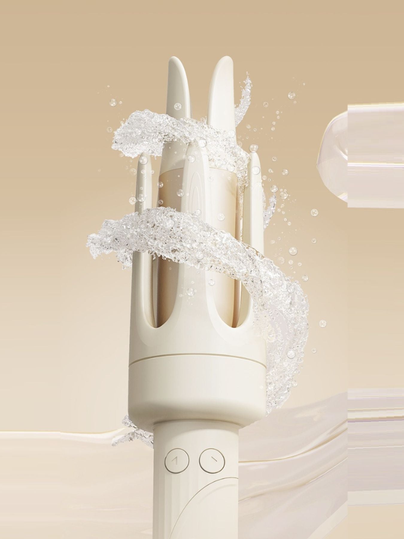 Beige automatic hair curling iron from Trendsi with European plug for effortless, salon-quality curls.