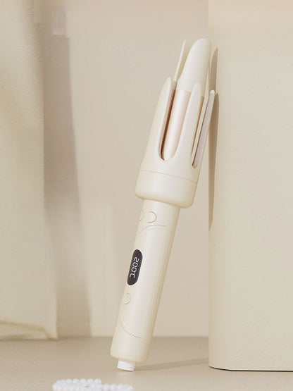 Beige automatic hair curling iron by Trendsi with European plug and digital controls for effortless curling.