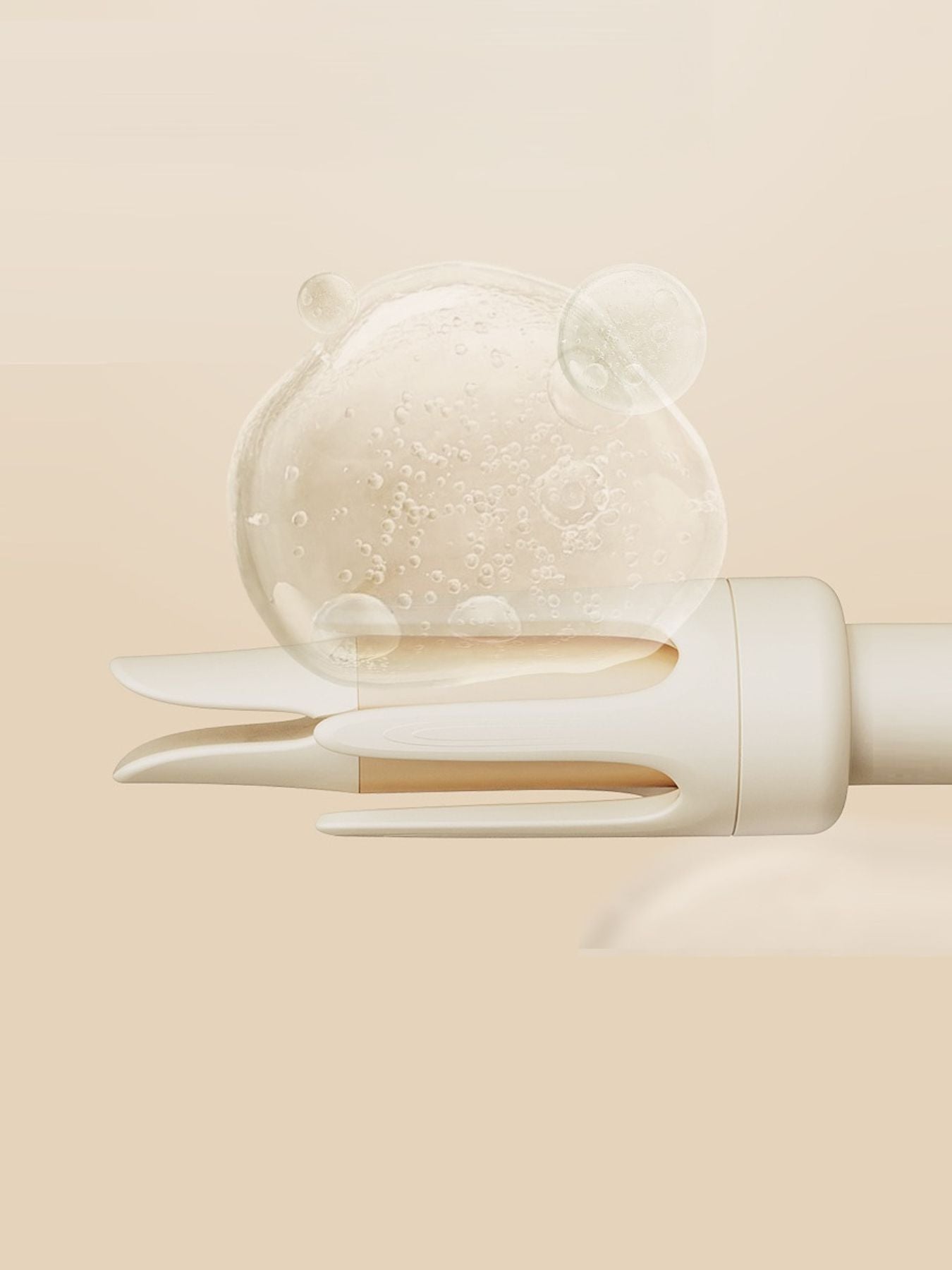 Beige automatic hair curling iron with European plug by Trendsi, showcasing its sleek design and curling barrel.