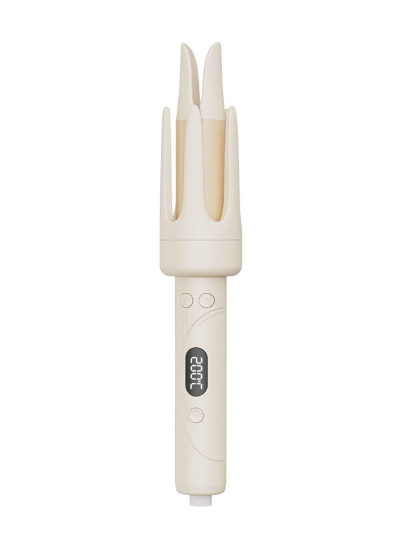 Beige automatic hair curling iron with European plug from Trendsi, showcasing its sleek design and curling barrel.