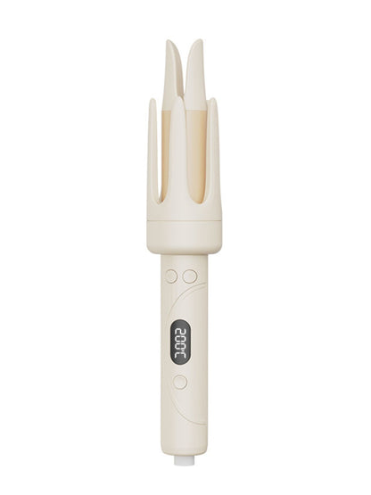 Beige automatic hair curling iron with European plug from Trendsi, showcasing its sleek design and curling barrel.