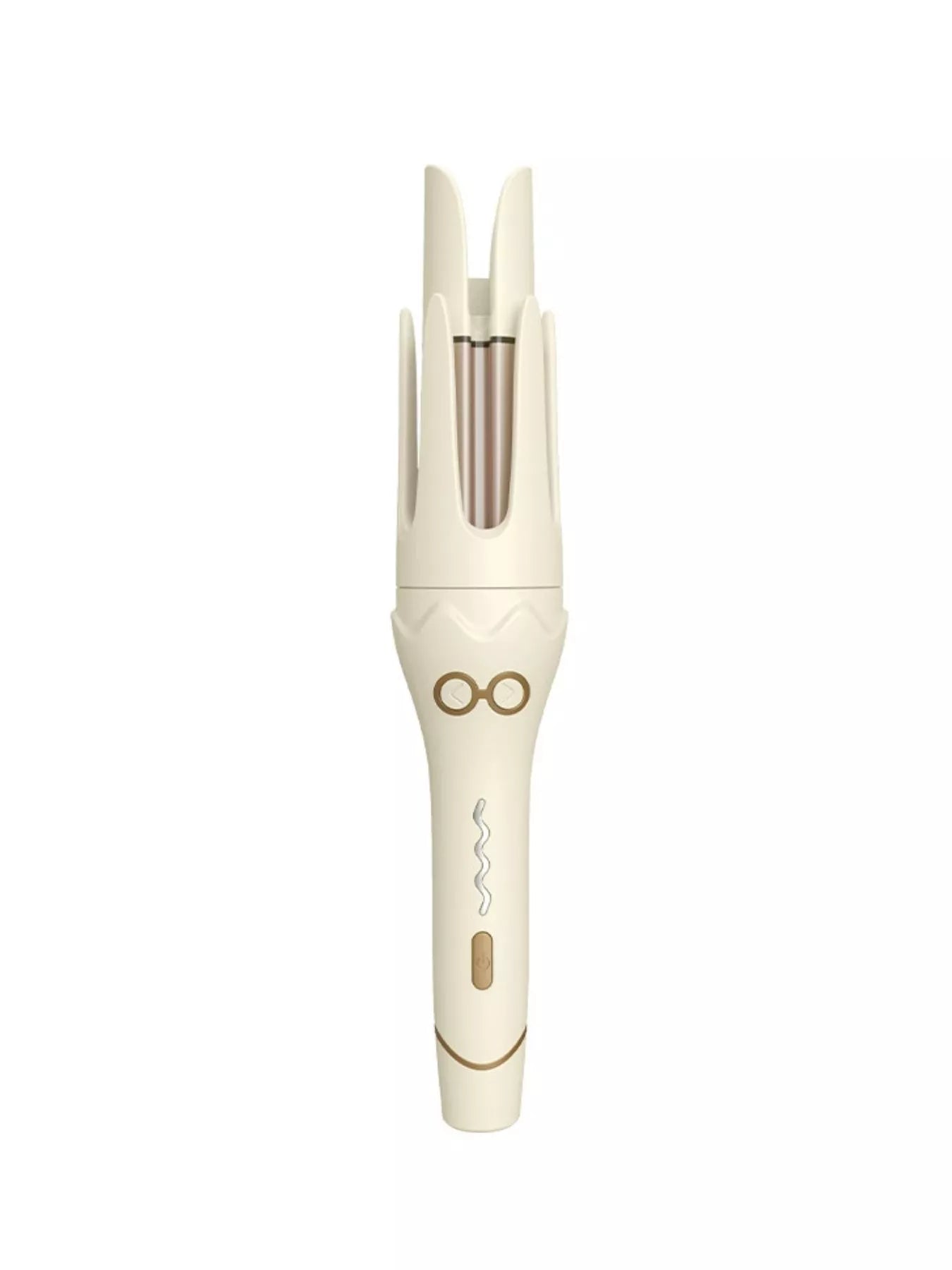 Beige automatic rotating curling iron by Trendsi with European plug, showcasing curling barrel and ergonomic handle.