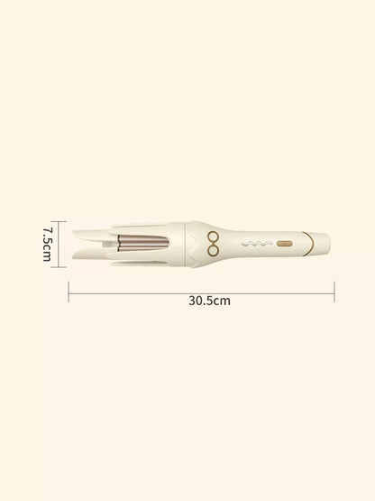 Beige automatic rotating curling iron by Trendsi with European plug, featuring a sleek design for easy, even curl creation.