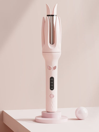Beige automatic hair curling iron with North American plug by Trendsi, featuring a sleek design for easy styling.