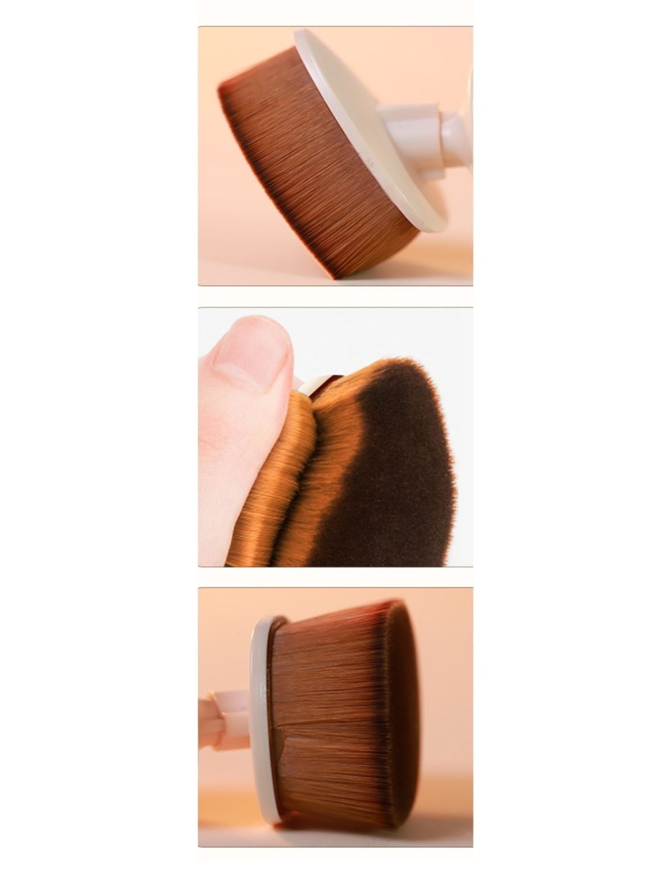 Beige electric makeup brush by Trendsi with a sleek design, ideal for blending and applying cosmetics smoothly.