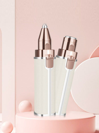 Beige portable eyebrow trimmer by Trendsi with compact design for precise eyebrow grooming.