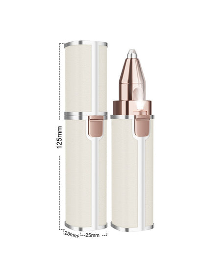 Beige portable eyebrow trimmer by Trendsi with compact design, ideal for precise grooming on the go.