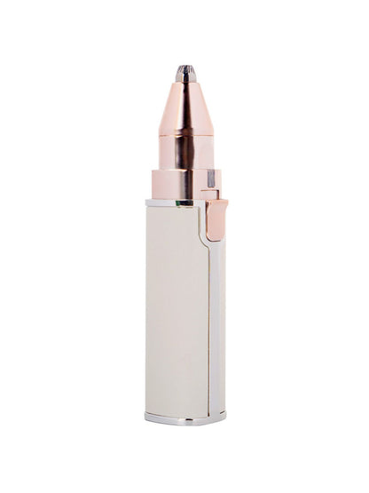 Beige portable eyebrow trimmer by Trendsi with compact design for precise eyebrow grooming.