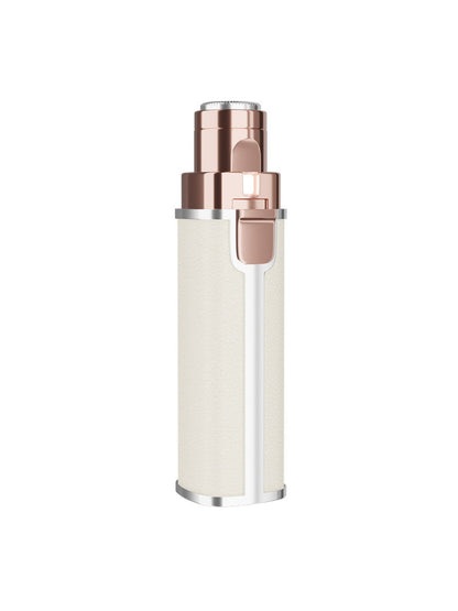 Beige portable eyebrow trimmer by Trendsi with a compact design, perfect for precise grooming on the go.