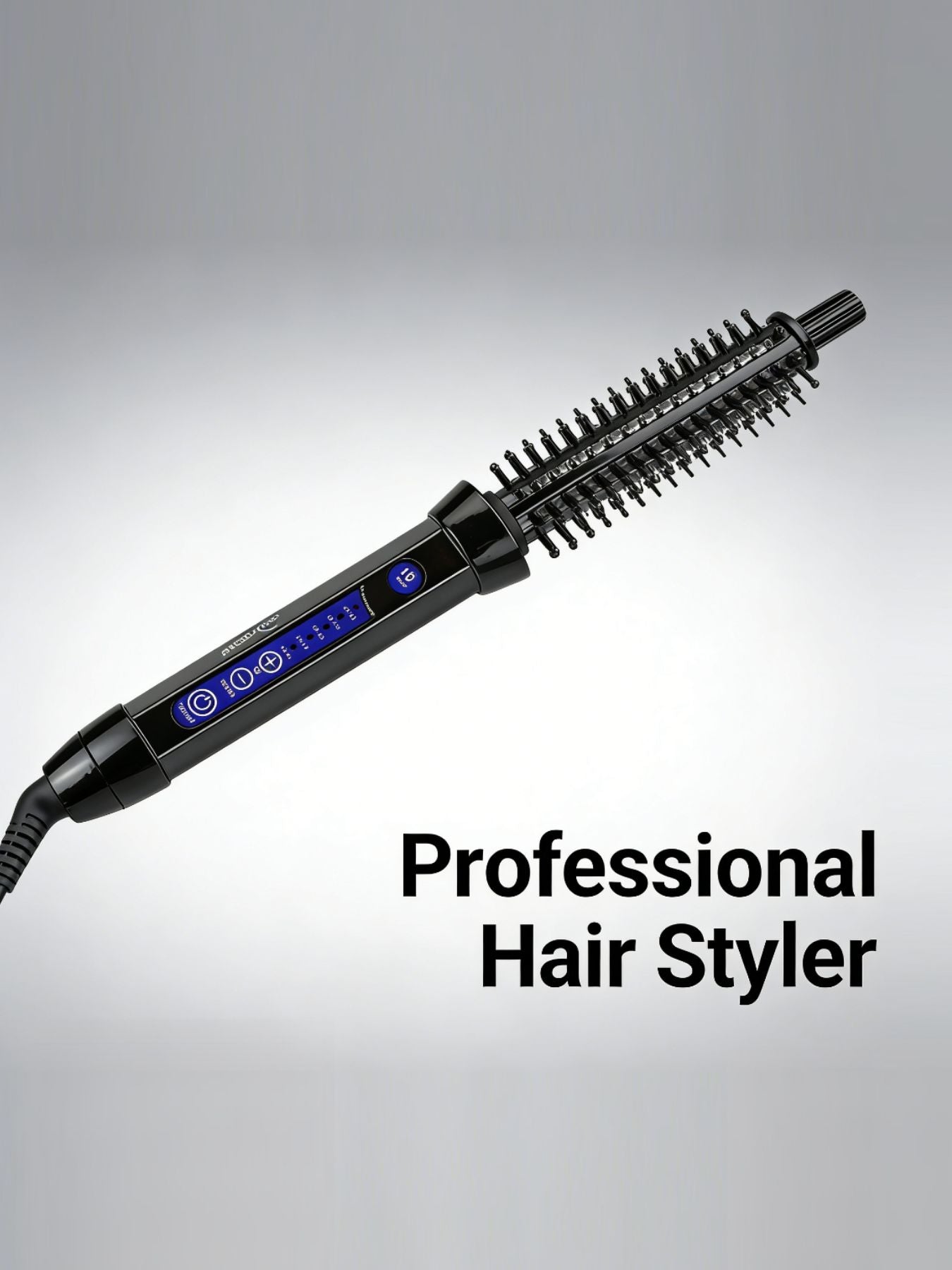 Black Trendsi 18mm European plug temperature control curling iron with ergonomic handle and adjustable heat settings