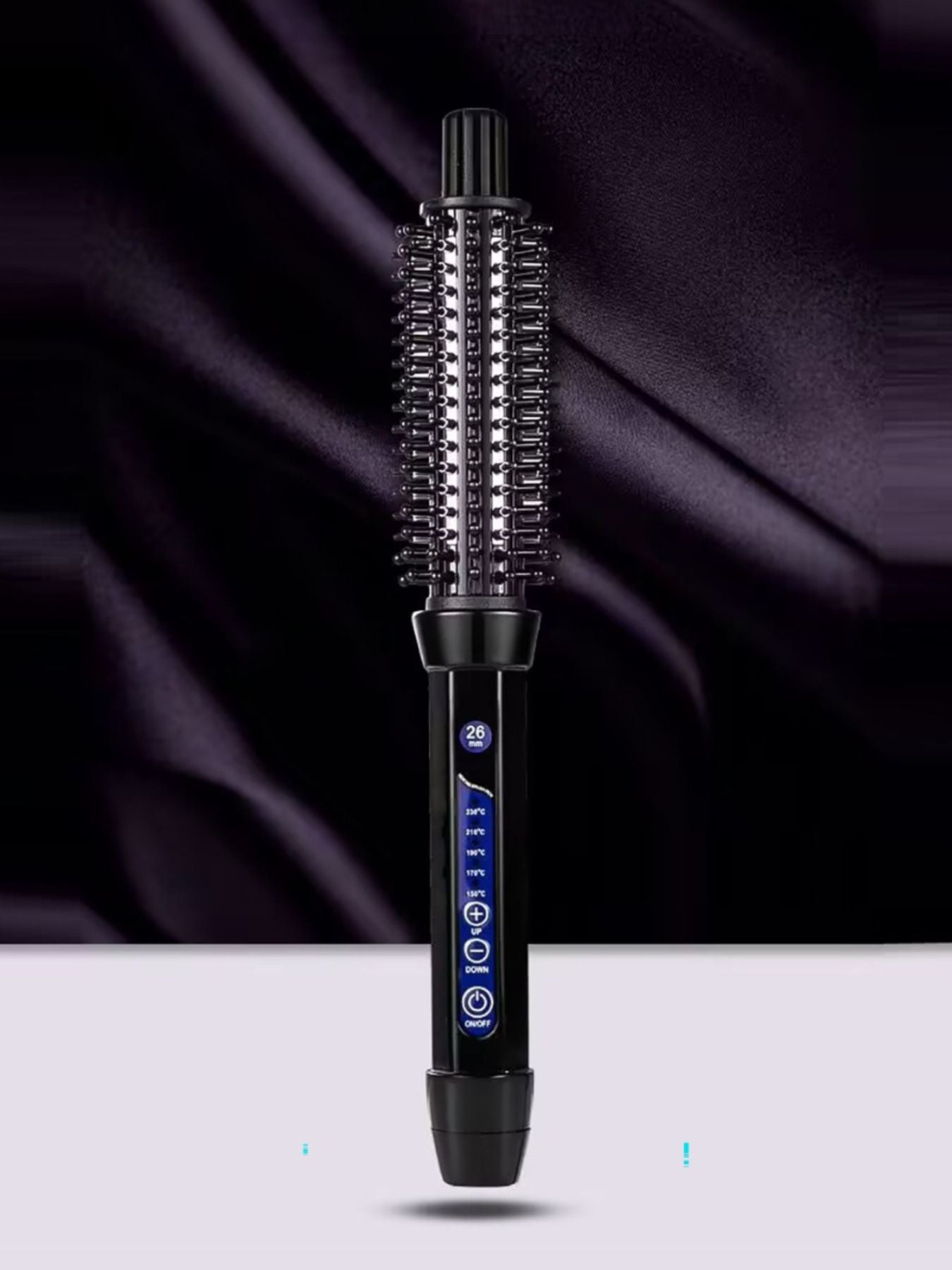 Black Trendsi 18mm European plug temperature control curling iron with digital settings and ergonomic handle.