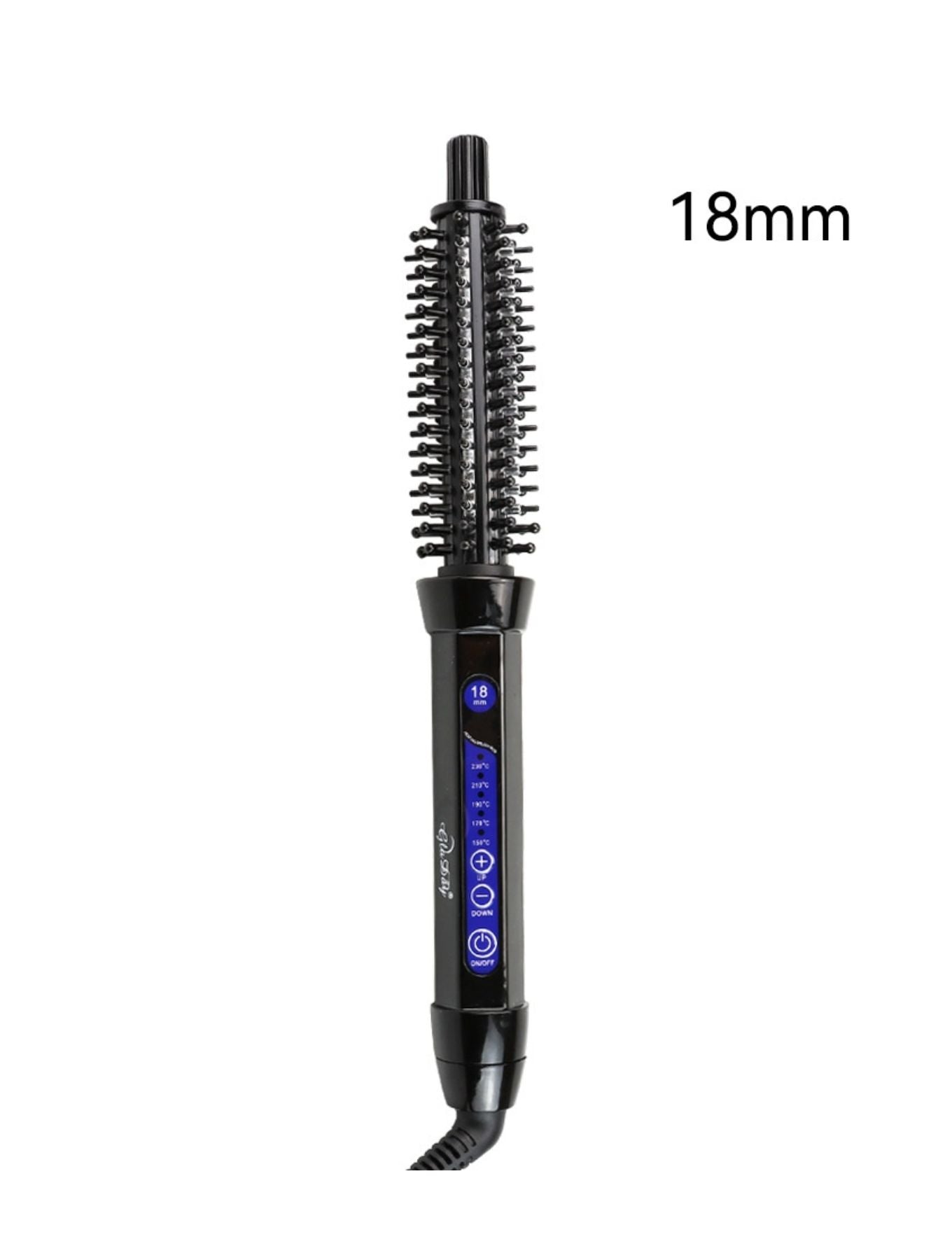 Trendsi black 18mm European plug temperature control curling iron with ceramic barrel for smooth, styled curls.