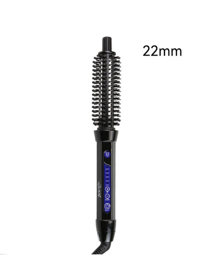 Black Trendsi temperature control curling iron with 18mm barrel and European plug, designed for styling and curling hair.