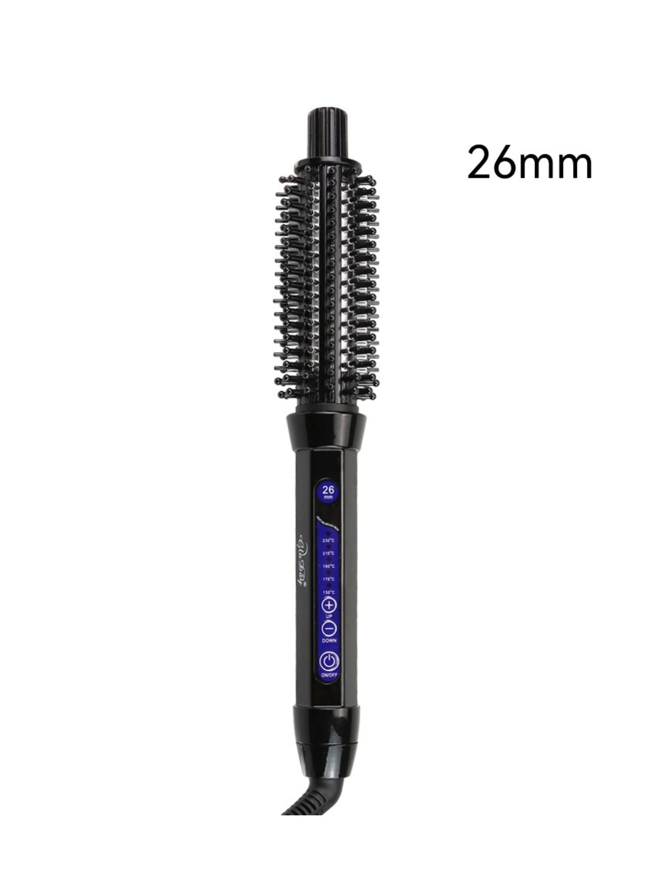 Black Trendsi 18mm European plug curling iron with temperature control and ergonomic handle for versatile styling.
