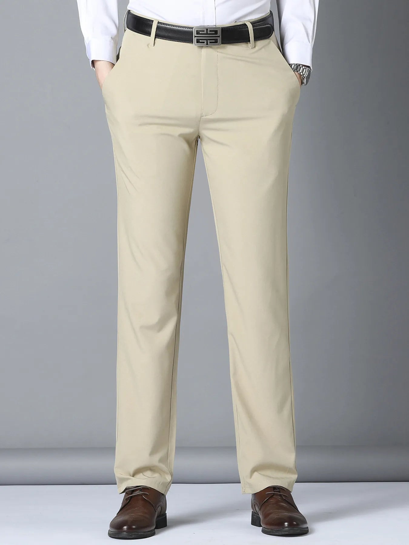 Men's black slim fit casual pants by Trendsi, shown in size 29, with a modern, tapered design and comfortable fabric.