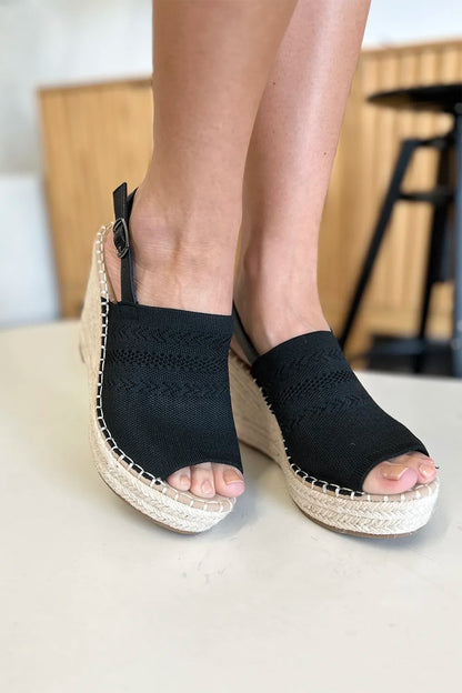 Black Forever Link peep toe high heel sandals by Trendsi featuring a sleek open toe design and stiletto heel.