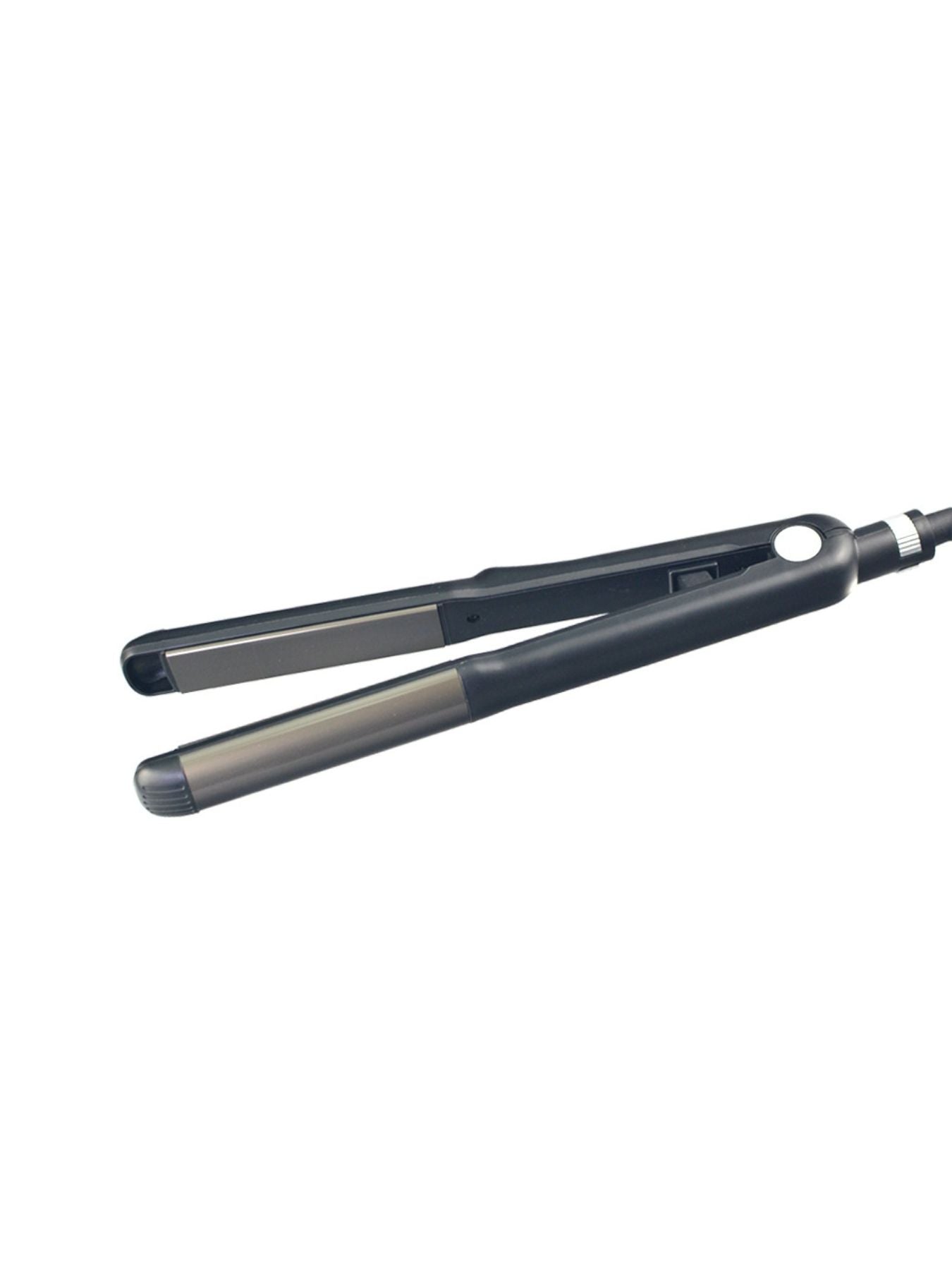 Trendsi black 2-in-1 hair straightener and curler with European plug, showcasing sleek design and versatile styling tools.