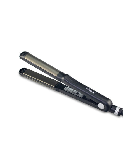 Black Trendsi 2-in-1 hair straightener and curler with European plug, showcasing sleek design and dual styling functionality.