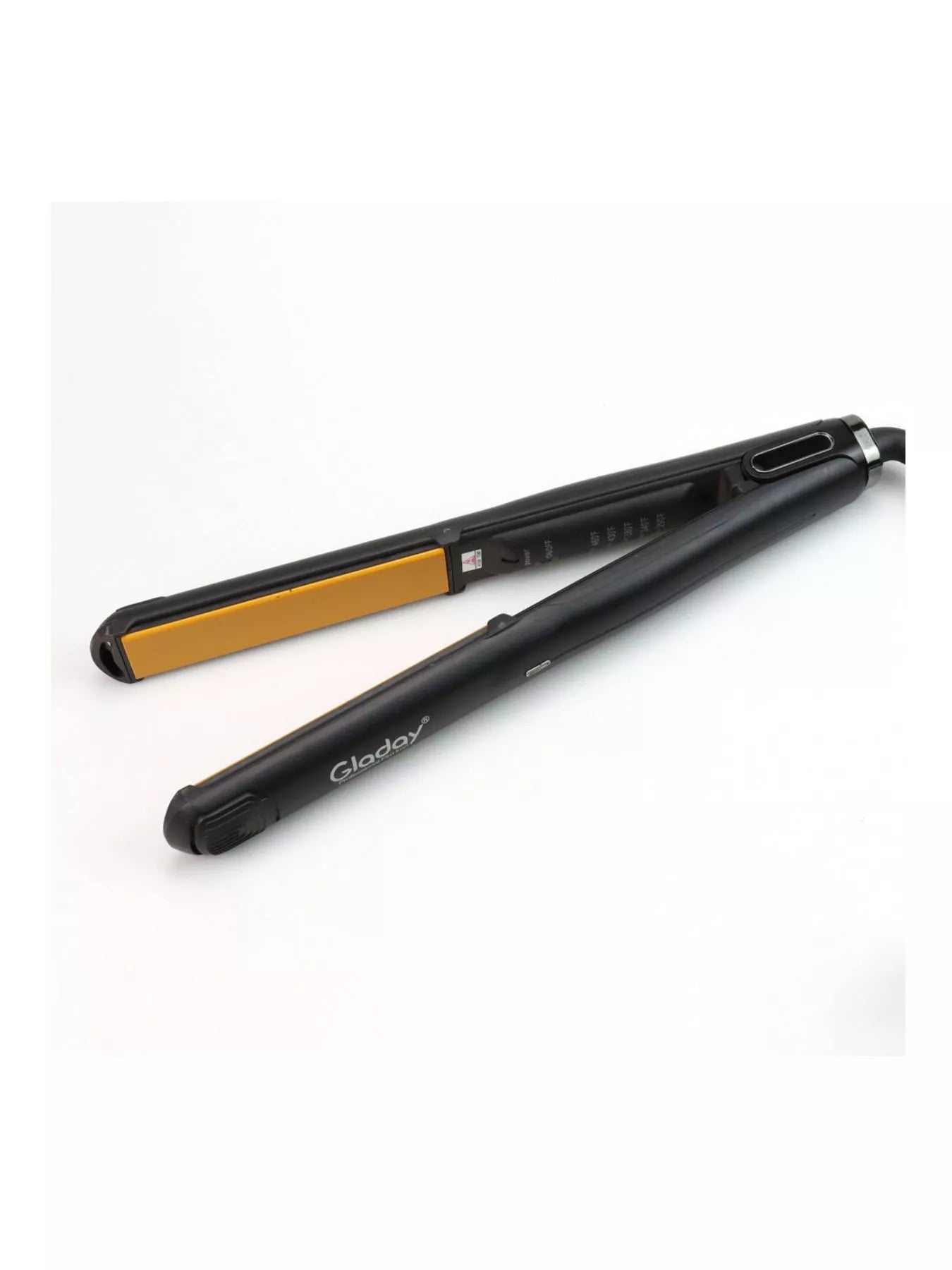 Black Trendsi adjustable temperature hair straightener with European plug and sleek design, perfect for styling hair easily.