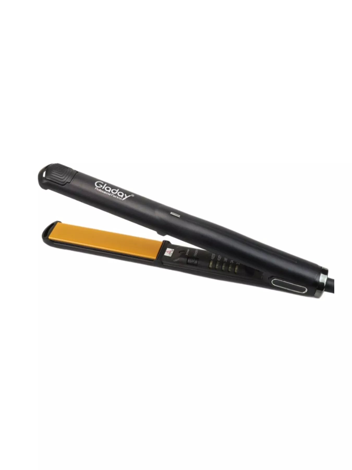 Black Trendsi adjustable temperature hair straightener with European plug, ceramic plates for sleek, straight hair styling.