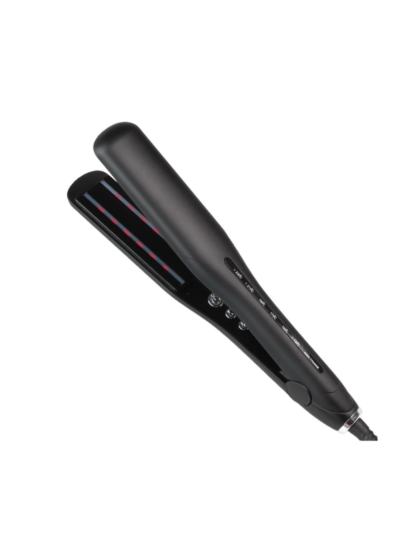 Trendsi adjustable temperature black hair straightener with European plug, ceramic plates for sleek styling.