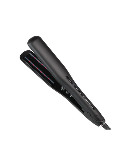Trendsi adjustable temperature black hair straightener with European plug, ceramic plates for sleek styling.