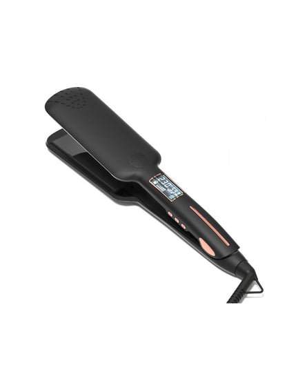 Black Trendsi adjustable temperature hair straightener with European plug, sleek design for versatile styling.
