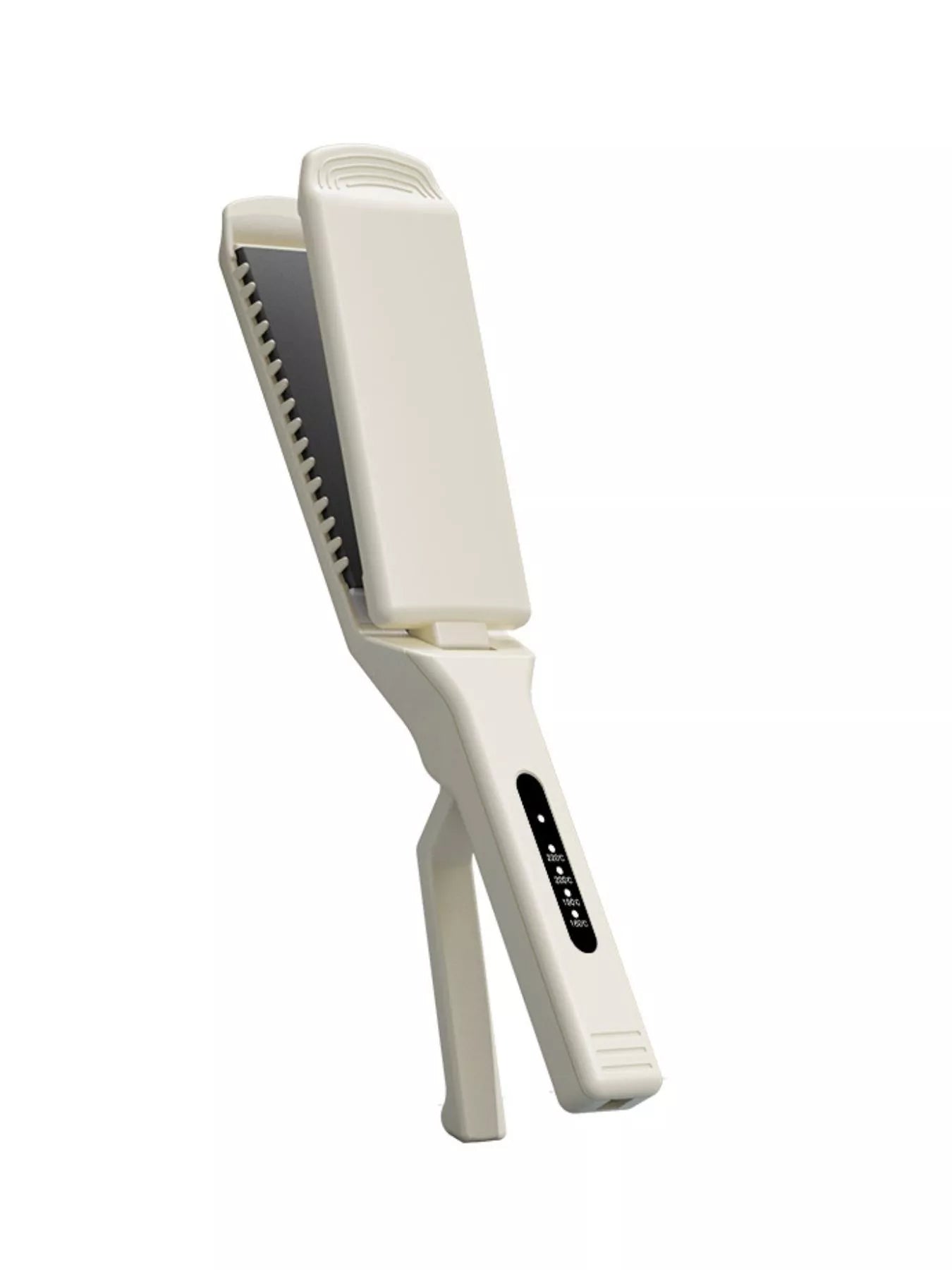 Black adjustable temperature hair straightener by Trendsi with European plug, featuring sleek design and ceramic plates for smooth styling.